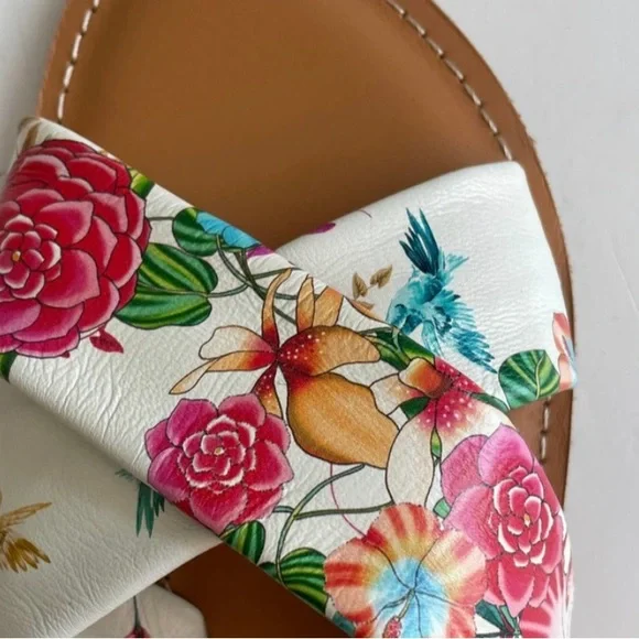 Johnny Was Andra Floral Cross-Band Sandals – Size 7 - Picture 2 of 7